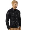 Men Faux Leather Shirts PU Leather Long Sleeve Shirts Men Sexy Fitness Tops Gay Latex Shirts Mens Stage Tops Sexy Party Clubwear