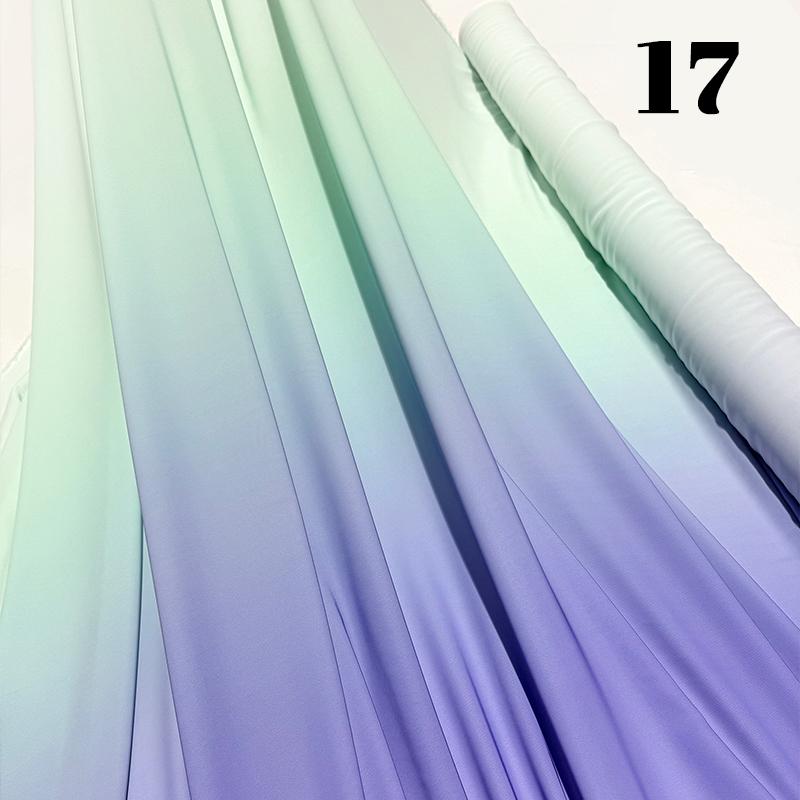 50cm Chiffon Gradient Fabric Hanfu Ancient Style Rainbow Gradient Fabric Stage Costume Design Skirt Dress DIY Sewing Material