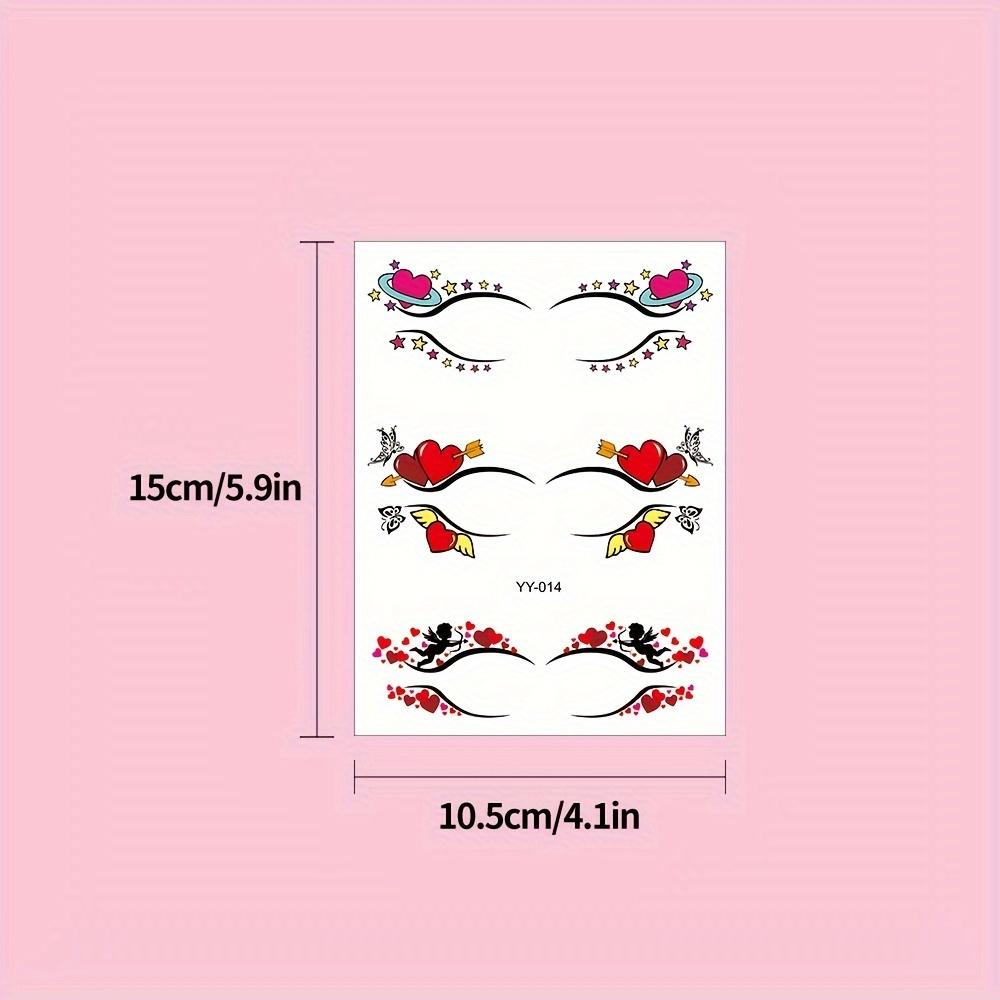 Vibrant Waterproof Eyeshadow Tattoo Stickers for Women Floral and Foliage Designs Perfect for Valentine's Day Halloween Christmas Stage Shows