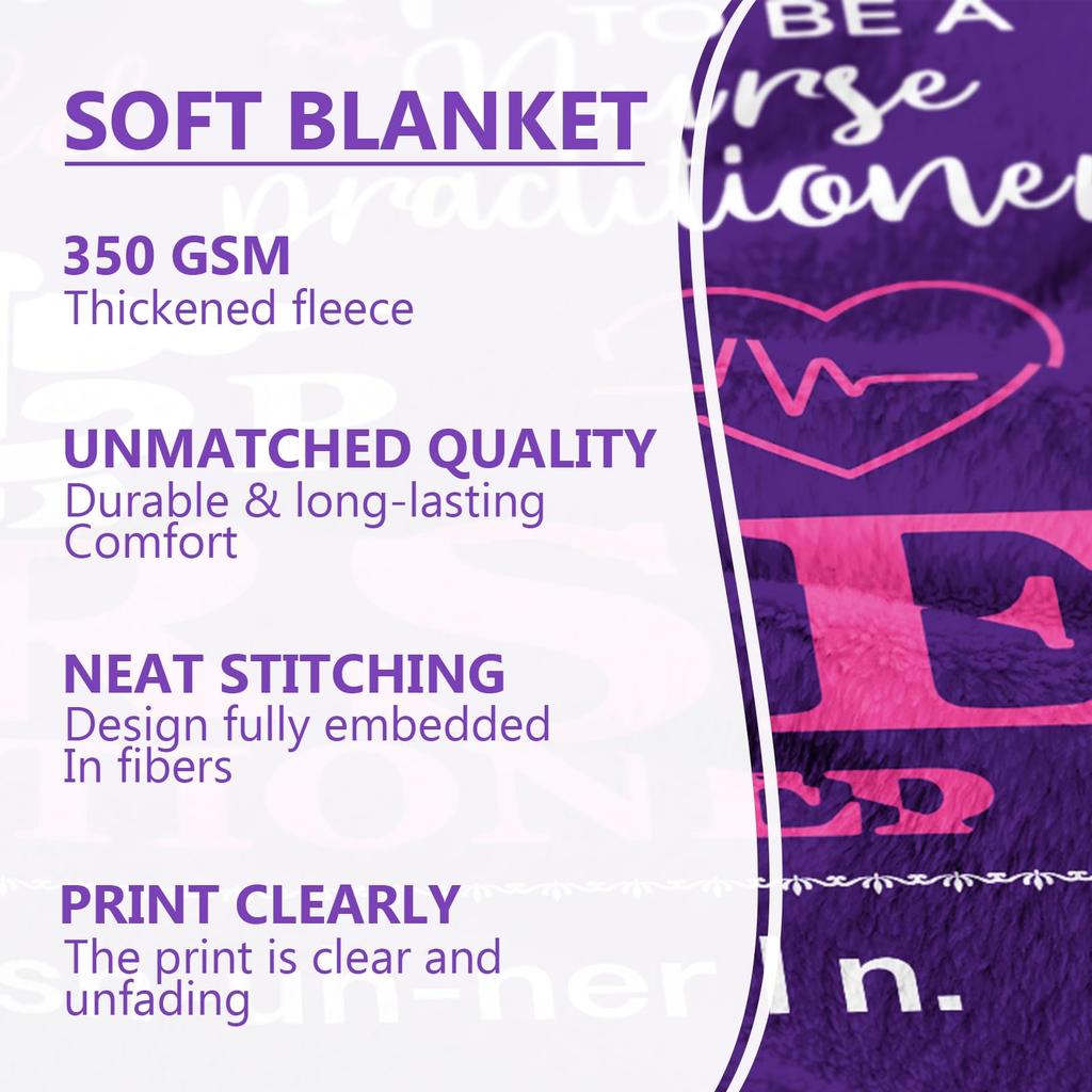 Nurse Practitioner Gifts for Women 60x50 Soft Blanket for Comfortable Rest Nurses Week Appreciation Graduation Birthday Present for RN New Nurses