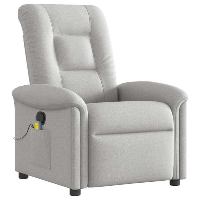 VidaXL Reclining Massage Chair Cloud Grey Fabric, Massage Chair, Armchair, Sofa Armchair, Office Chair 4015635