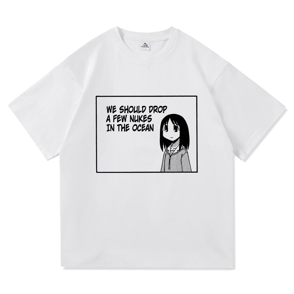 Azumanga Daioh T-shirt Fashion Men and Women Harajuku Cute Anime Girl Quotation T-shirt Neutral Retro Aesthetics Daily T-shirt