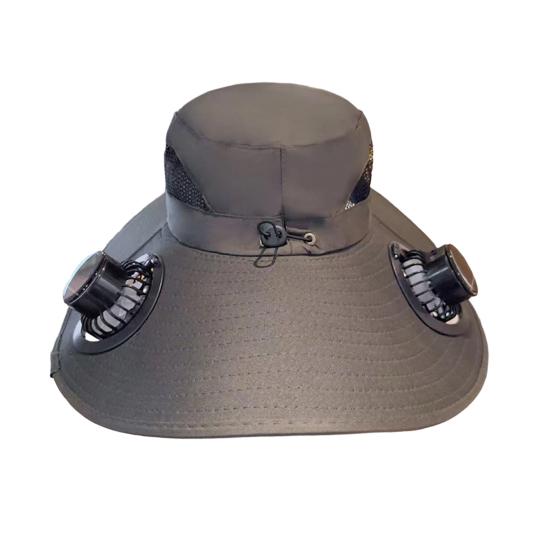 

Buckle Hat with Dual Fans Large Battery Solar Charging Full-Face Sun Protection Large Brim Sun Hat Adjustable Drawstring Walking Cooling Hat армия зеленый