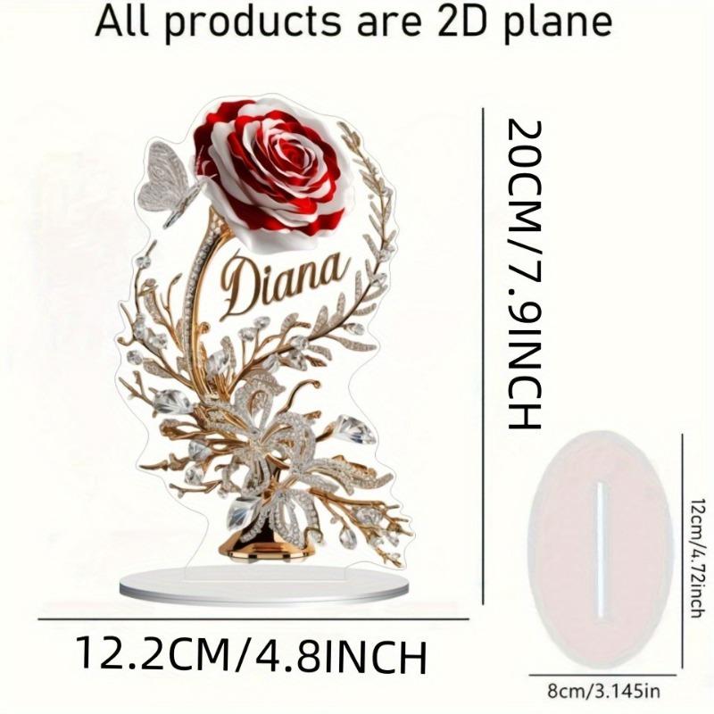 1SET New Rose Gift Acrylic Tabletop Ornament Valentine's Day Niche Rose Gift Decorative Ornament Bedroom