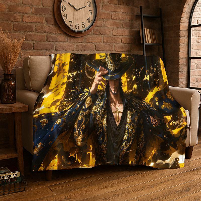 Classic Anime One P-Piece Cartoon Zoro Soft Flannel Throw Blanket,Cozy Blanket for Bed,Couch,Sofa,Bedroom,Living Room,Travel