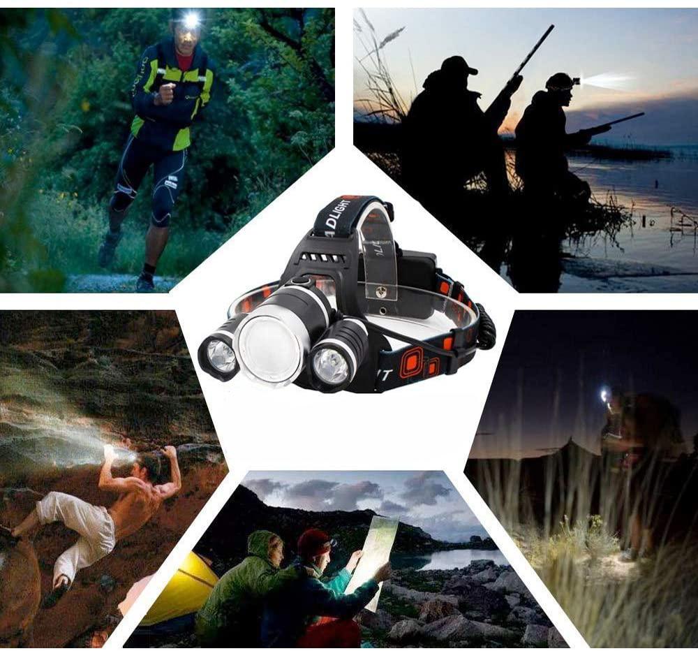 D2 Rechargeable Headlamps Wearable LED Headlight Flashlight Adult Waterproof Outdoor LED Camping Headlamp Head Flashlight Hiking