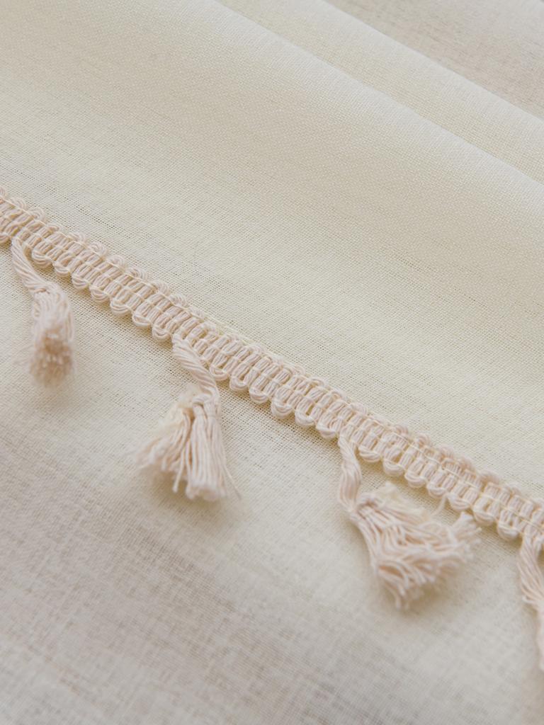 Beige Sheer Curtains White Korean Simple Mesh Veil for Living Room, Bedroom