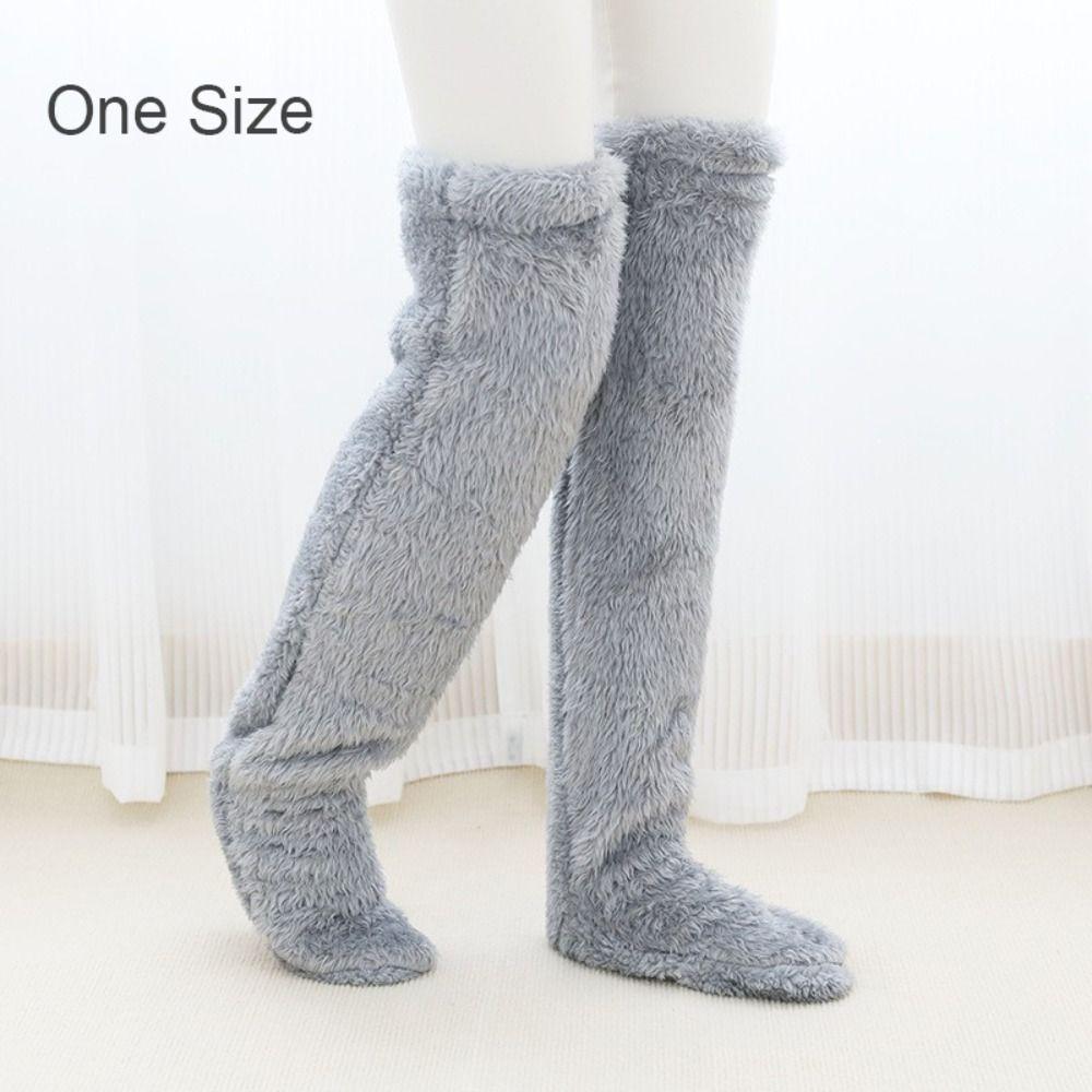Loose Floor Socks Coral Fleece Long Socks Portable Leg Warmer