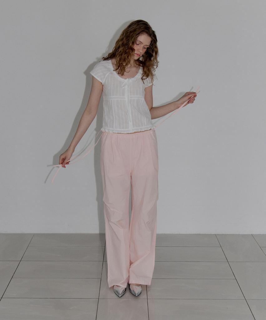 Assenti Strap Wide Pants_Pink