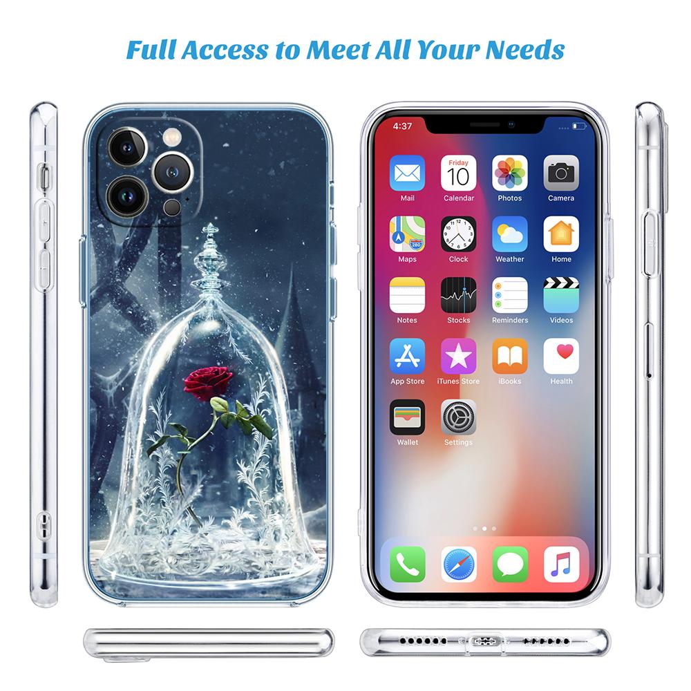 CJ18 Beauty and the Beast Soft Shell Transparent Phone Case for Motorola Moto G7 G8 G9 G84 G85 G73 G24 G15 Z2 Play Power Plus