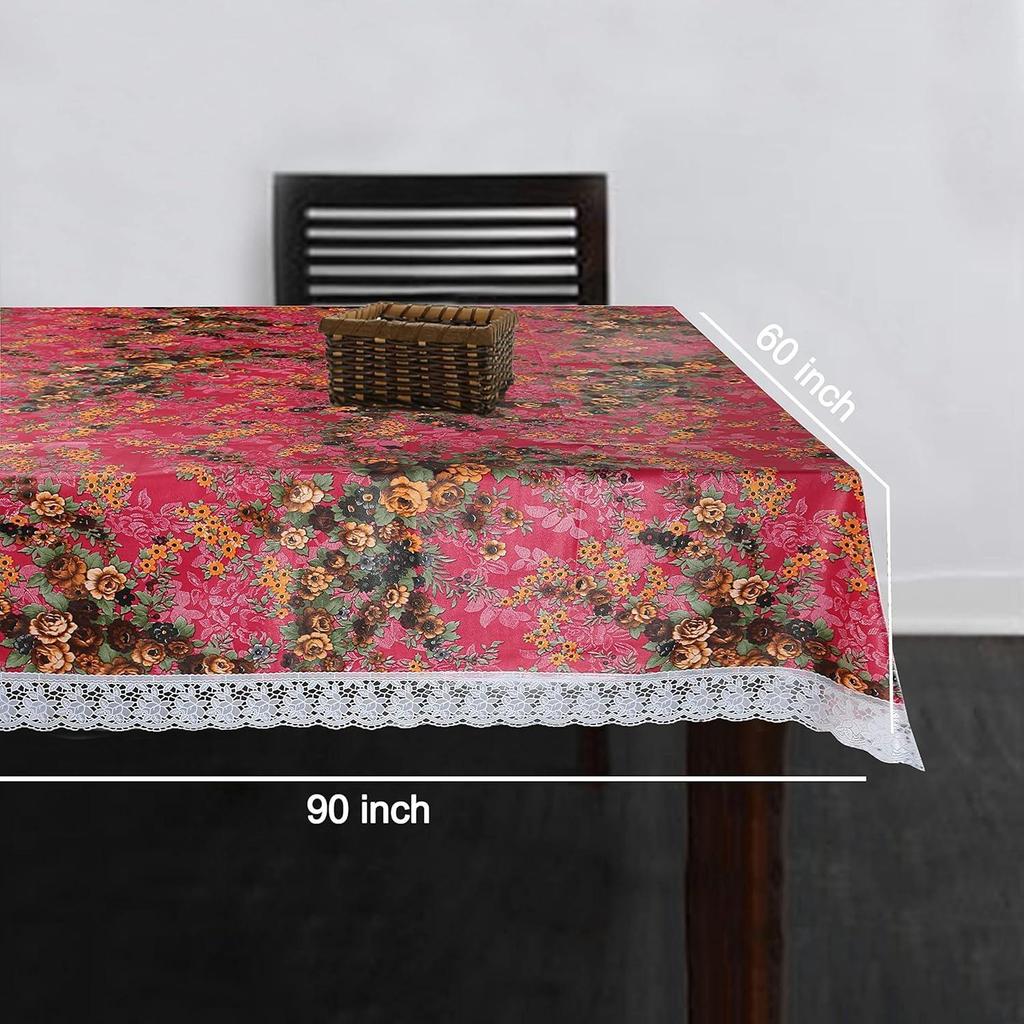 Premium 6-8 Seater Dining Table Cover, Waterproof and Dustproof (Digital Pink, 60x90 Inch- 6-8 Seater)
