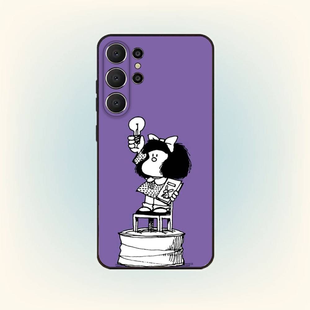 

M-Mafalda World Peace Phone Case For Samsung S26,S25,S24,S21,S22,S23,S30,Ultra,S20,FE,Lite,10,9,Black Cover Samsung S20fe