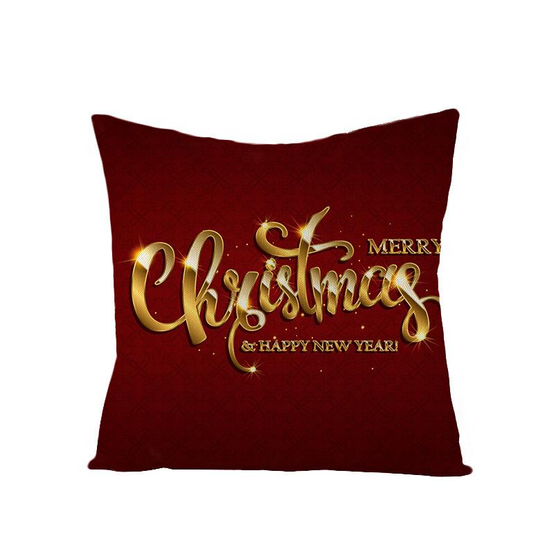 New Christmas Pillow Cover Printed Decorative Cushion Cover Home Sofa Cushion Linen Sofa Back