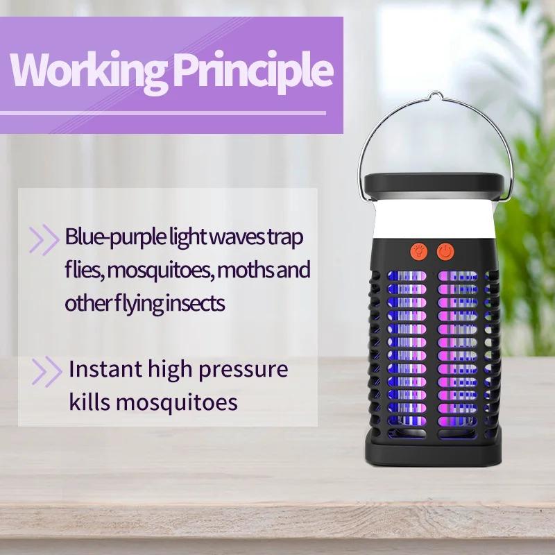 Nuova lampada solare ammazza-zanzare a luce viola UV, lampada ammazza-zanzare cattura-zanzare multifunzionale per esterni e interni