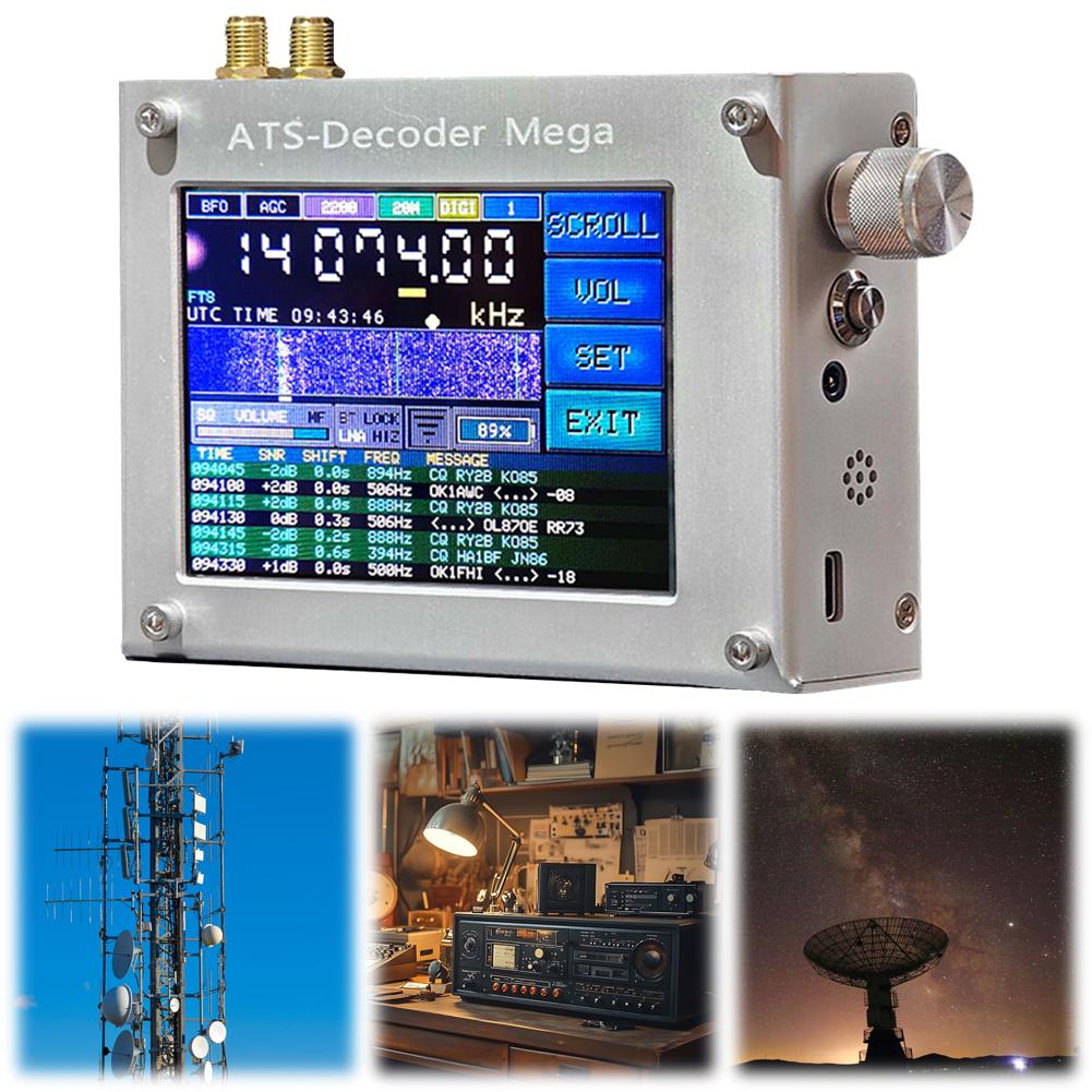 ATS-Decoder Full Band Radio Receiver 4inch Touch Screen Si4732 4000mAh Battery for Professional Radio Developers Test Engineers