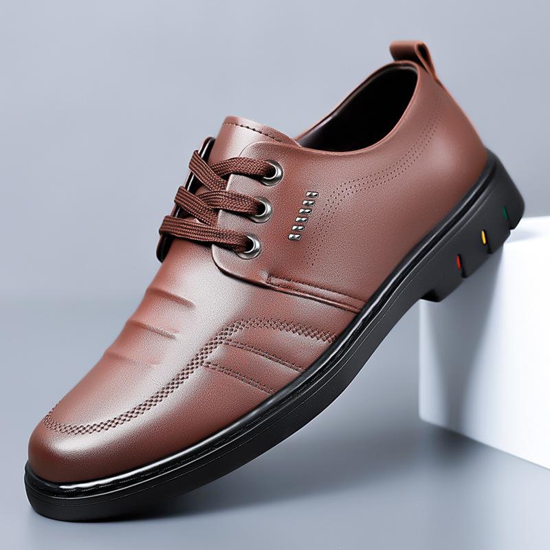 Fashion 2025 Spring Summer Big Size Loafers for Men Solid Color Fashion Casual Leather Shoes Man Lace Hallow Breathable Dress Shoes Male