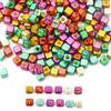 50pcs 7x7mm Acrylic Cubes Constellation Beads For DIY Jewelry Making Necklace Bracelet