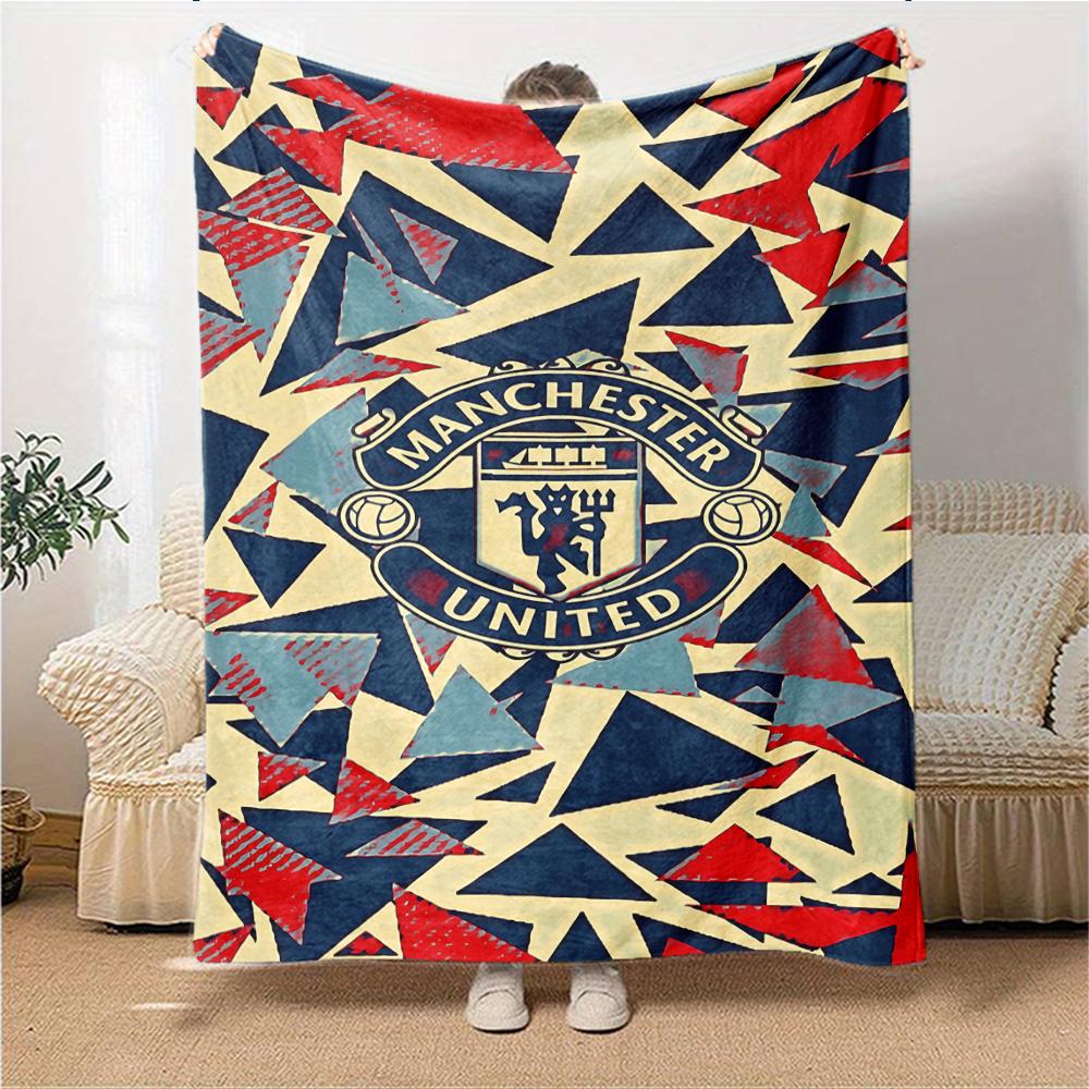 Coperte con Stemma Manchester City Flanella Stampata Traspirante Calda Coperta da Divano per Casa Ufficio Copriletti 0708a20