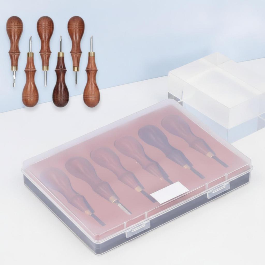 6 Pieces Watch Repair Set Wooden Handle Case Opening Tool Stainless Steel