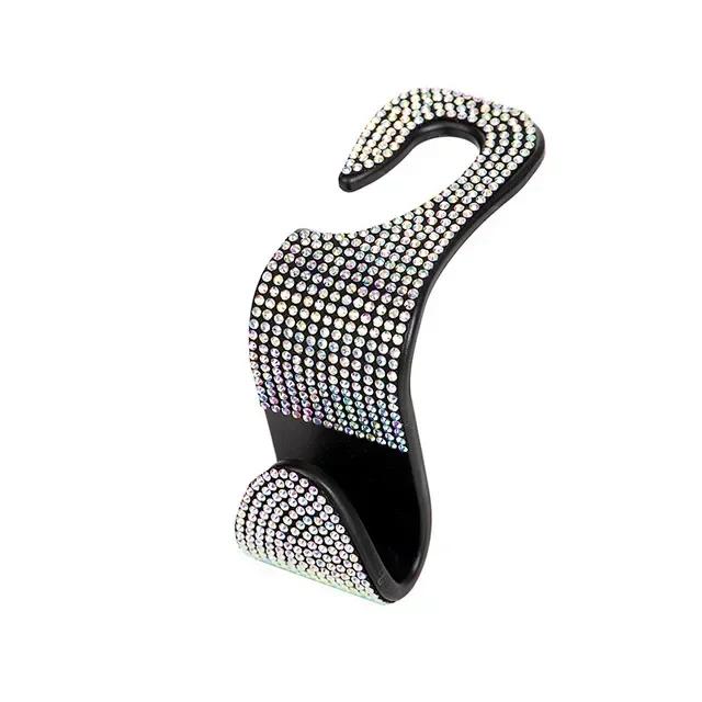 1Pcs Universal Bling Diamond Car Seat Back Hook Hanger Vehicle Auto Headrest Storage Holder Rhinestone Decor Car Accessories