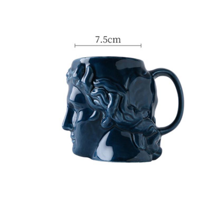 

Ancient Greek Apollo David Head Mug - Roman Sculpture Water & Coffee Cup 401-500 ml