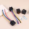 Automotive Relay 12V/24V 5Pin 40A Car Relay With Harness Socket Black Red Copper Terminal Auto Relay Socket SPDT Harness Cable
