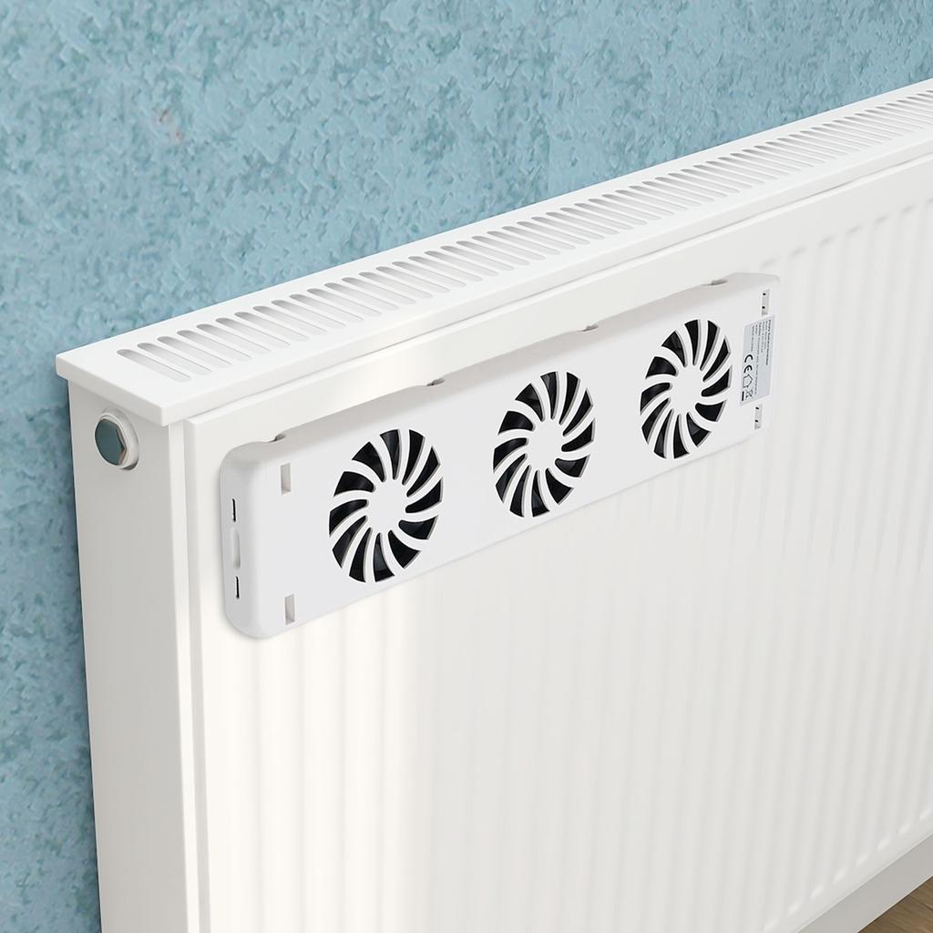3-Fan Home Radiator Magnetic Smart Cooling Fan Kit Fireplace Fan Radiator Booster Ventilator Fan EU-Plug