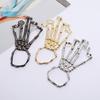Hot-selling Exaggerated Gold Plated Alloy Skeleton Skull Ghost-claw Fingerless Bracelet-Halloween charm bangle