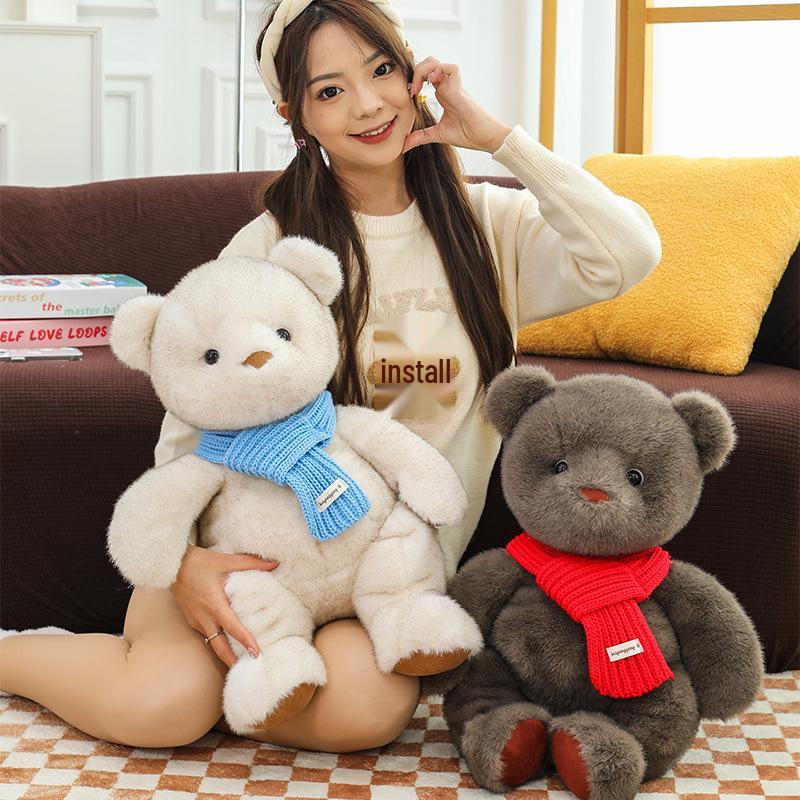 Adorable Teddy Bear Plush with Scarf - Valentine's Day Gift