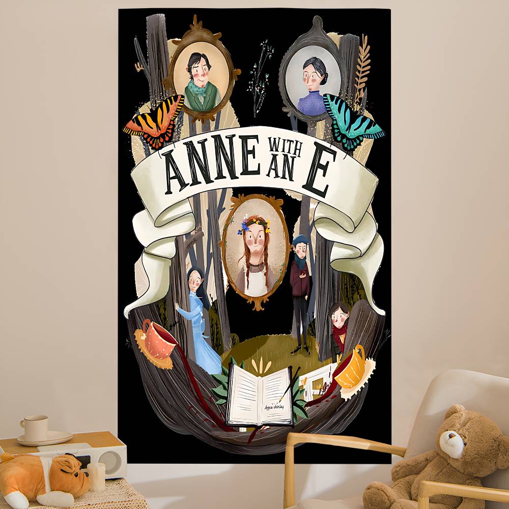 Anne With An E Cartoon Tapestry Home Decoration hippie bohemian decoration divination Home Decor