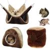 Hamster Warm Bed Hammock Small Pet Plush House for Guinea Pigs Squirrels