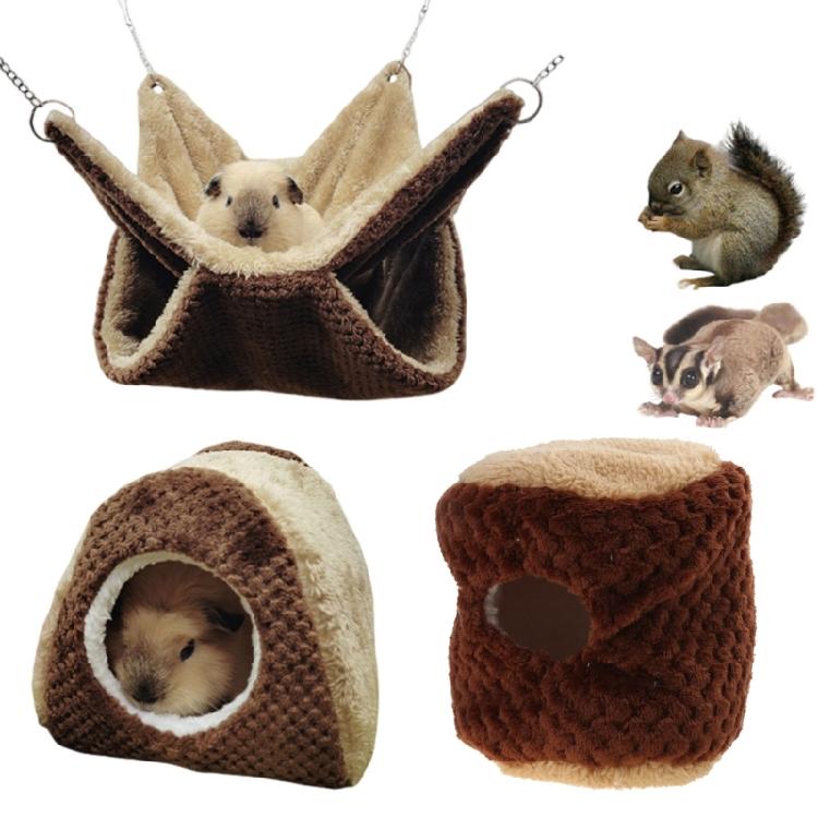 Hamster Warm Bed Hammock Small Pet Plush House for Guinea Pigs Squirrels