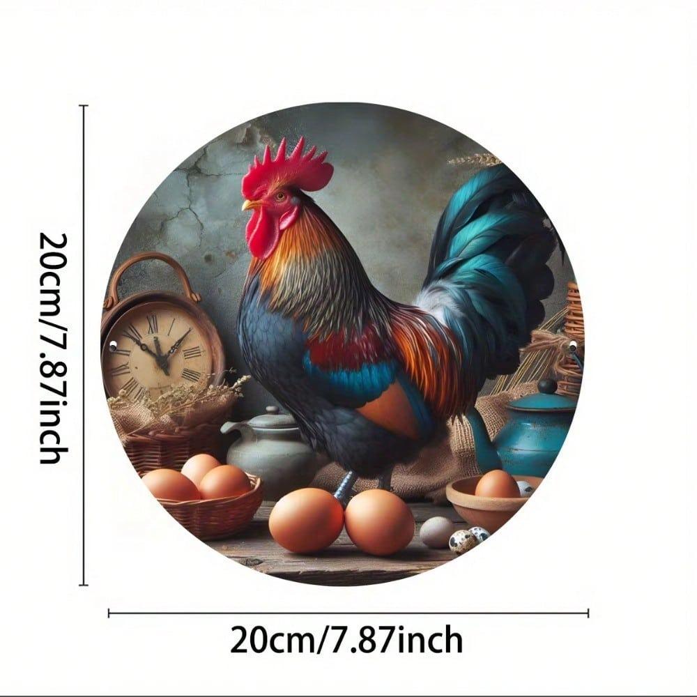 Vintage Metal Tin Sign Rooster Wall Art Home Decor Kitchen Office