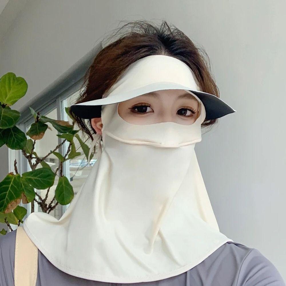 Ice Silk Sun Protection Mask UPF50+ Sunshade Face Mask New Anti-UV Neck Scarf Outdoor