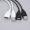 2pin 5V USB 2.0 Male Female Jack Connector Cable Power Extension Cable Black White 0.3m 1m for Computer Accessories