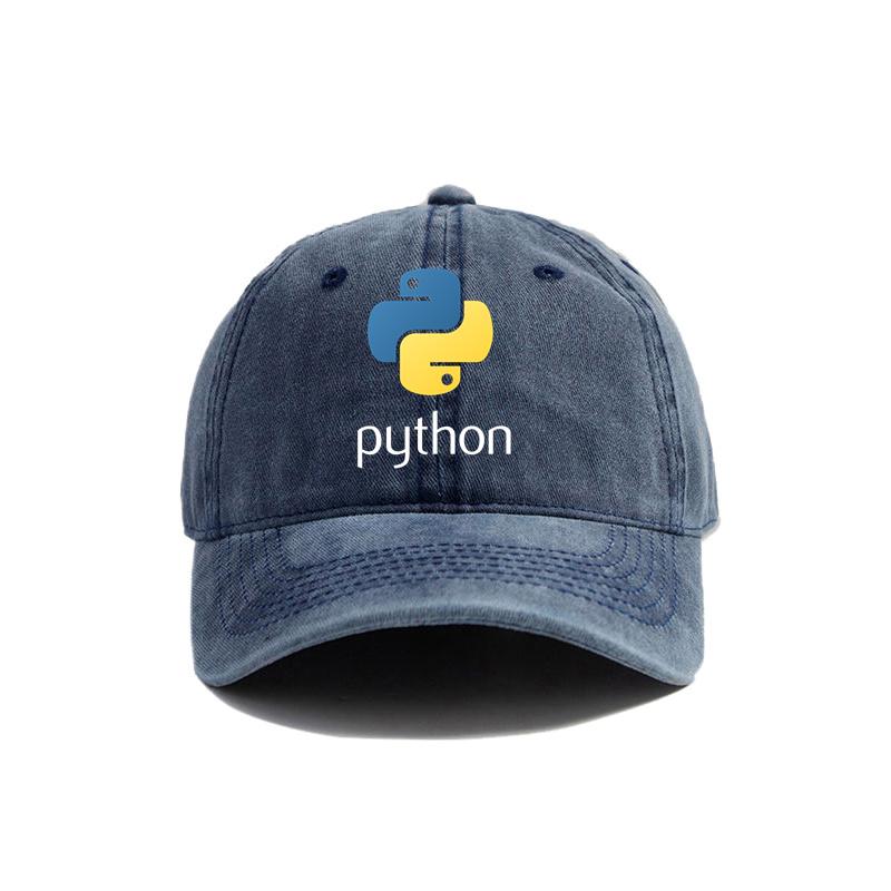 Computer Programmer Language Python Baseball Caps Distressed Hats Cap Unisex Women Retro Outdoor Summer Adjustable Hat