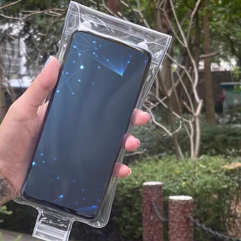 Motorcycle Handlebar Phone Cover Handlebar Waterproof Clear Pvc Phone Pouch Motorcycle High Sensitivity Mobile Phone Holder