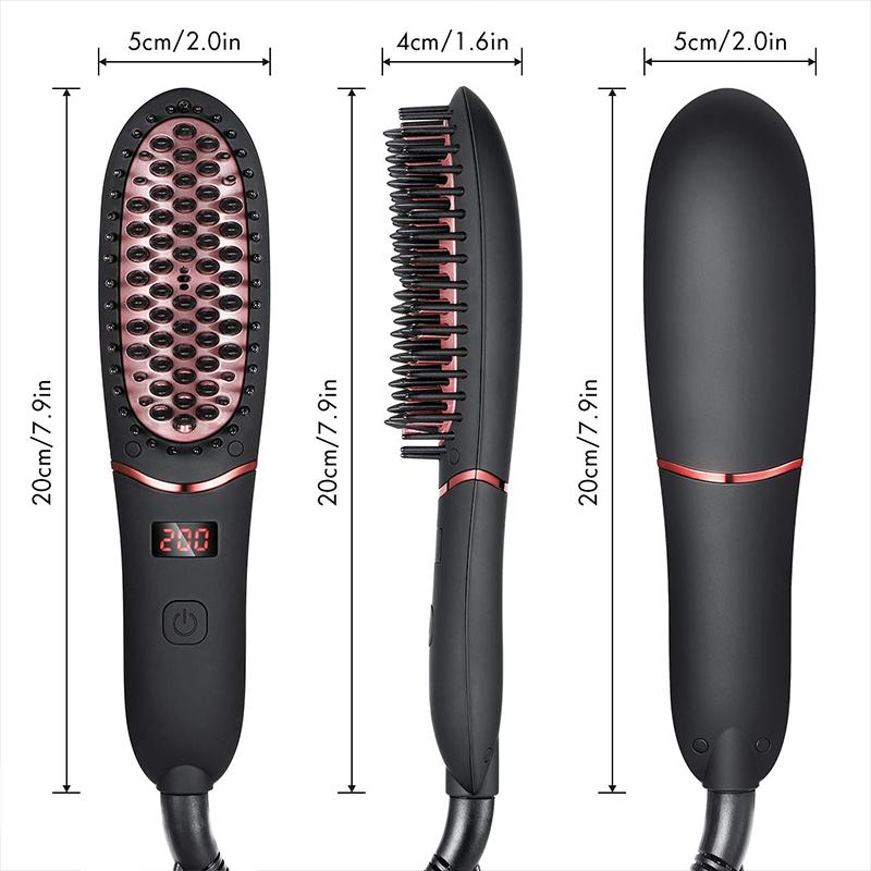 Portable Electric Ironic Men Hair Straightener Comb Brush Lady Merry Dryer Hair Blower Hair Straightener Salon Styler With LED
