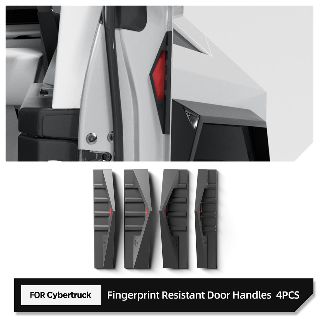 For Tesla Cybertruck 2024 2025 4Pcs Car Door Handles Anti Fingerprint Silicone Door Close Handle Protective Cover Accessories
