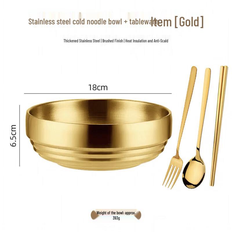Korean Style Stainless Steel Noodle & Soup Bowl
