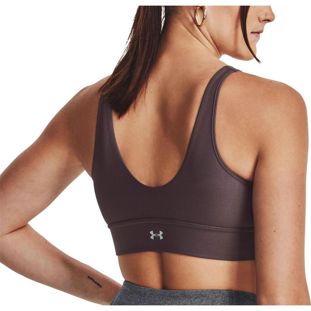 Under Armour Infinity Solid Fitted Pullover Medium Support Sports Bra Women Underwear Chestnut 1376883-057