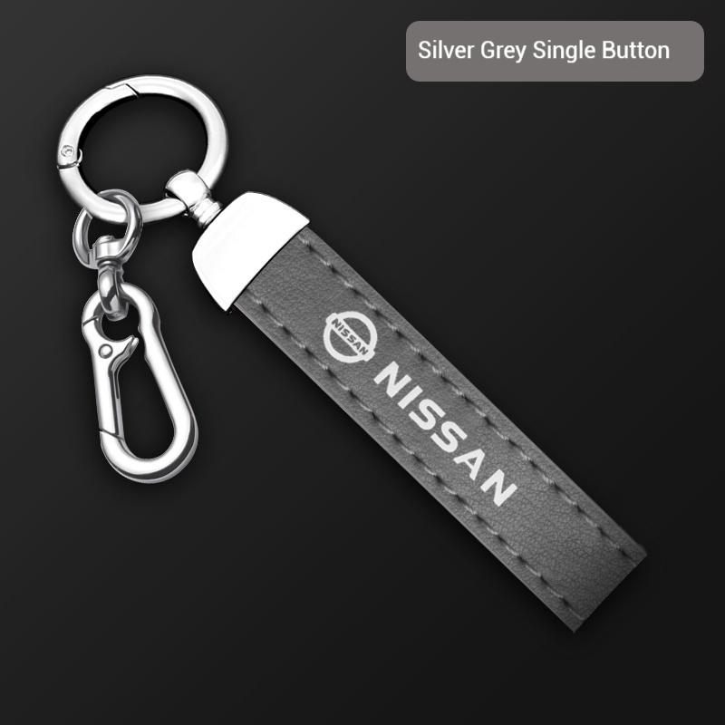 For Nissan X-Trail Qashqai Sentra Serena Tiida Teana Juke Leaf Micra AlmeraCar Zinc AlloyO Key Case leather chain Car key chain