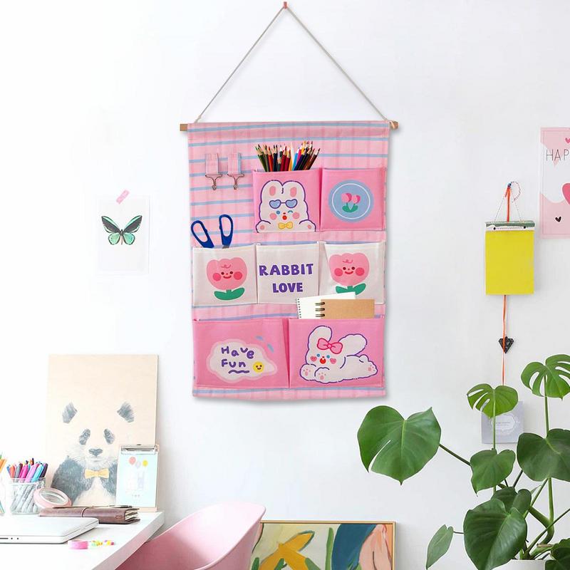 Wall Mounted Storage Bag Over Door Hangable Organizer Multi Pockets Creative Dormitory Storage Pocket For Hair Accessories