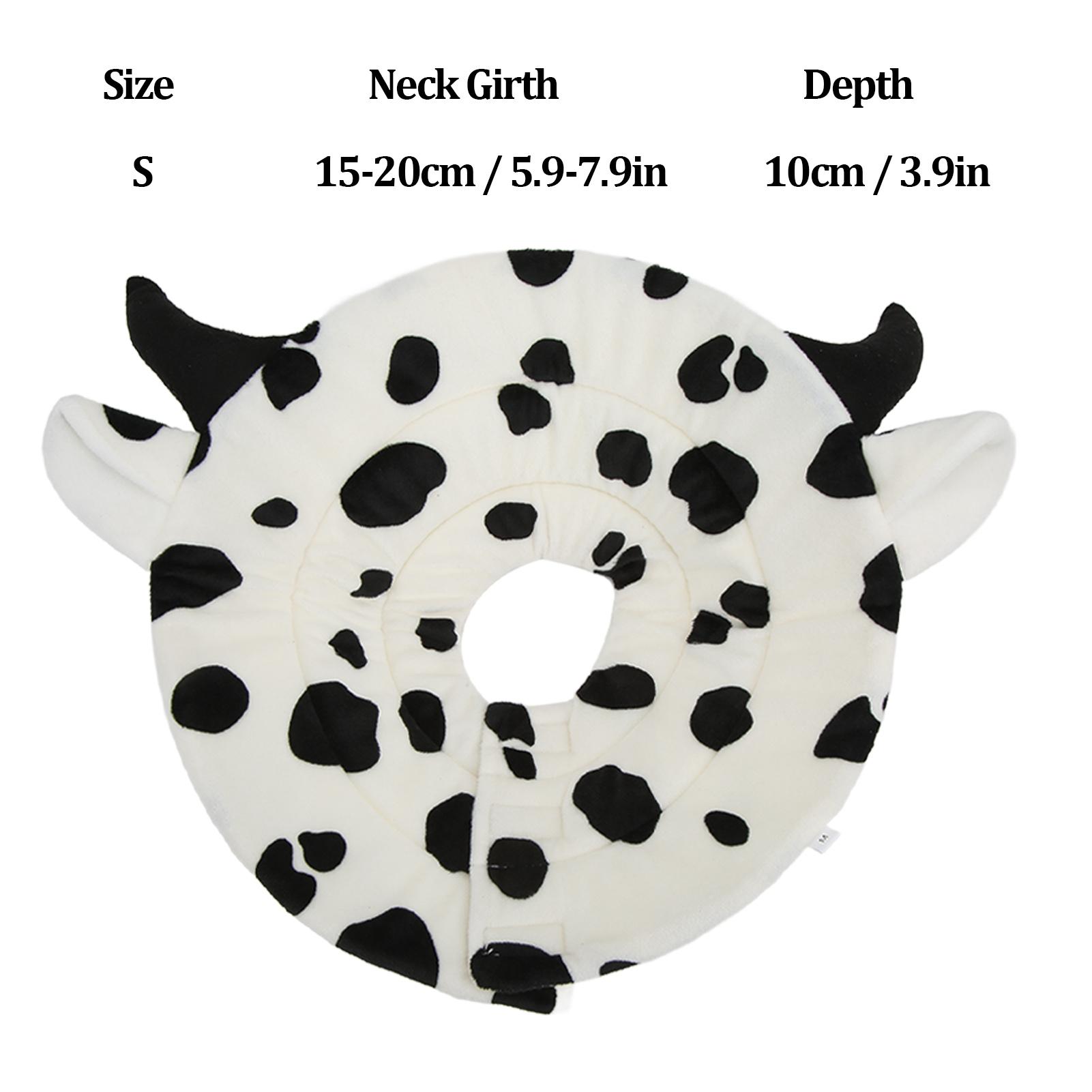 

Cat Elizabeth Collar Recovery Cone Adjustable Cotton Blends Neck Recover Cat Cow Pattern Elizabeth Circle Pet Protection Collar