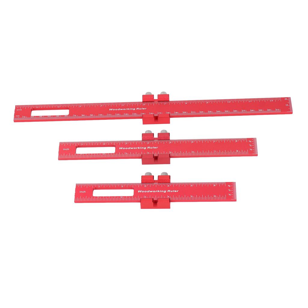 Taschenlineal-Set 6 8 12 Zoll Holzbearbeitung Genau Metrisch Zoll Messen Aluminiumlegierung Metallschieber