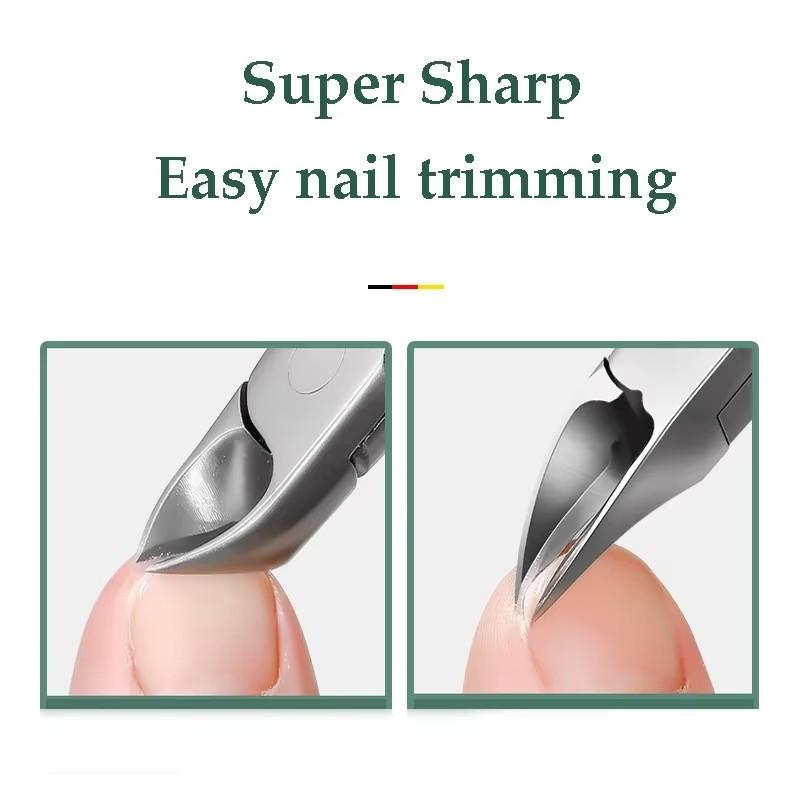 4pc Professional Toe Nail Clippers Cutter Toenail Tool Thick Nails Dead Skin Dirt Remover Super Sharp Curved Blade Nail Tools