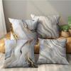 Gray Gold Marble Texture Pillowcase Soft Peach Skin Cushion Cover Single Side Print For Sofa Living Room Bedroom Home Decor