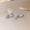 JWER Romantic Blue Starry Sky Earrings Planet Personality Moonstone Woman Earrings Elegent Exquisite Trend Jewellery Gifts