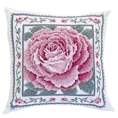 Olympus Threads Cross Stitch Embroidery Kit, Beautiful Flowers, Red Rose, Beige, 6057