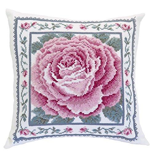 Набор для вышивания крестом Olympus Threads, Красивые Цветы, Красная Роза, Бежевый, 6057